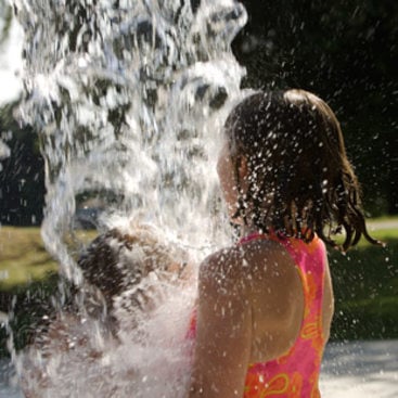 photo of a girl at the spray ground