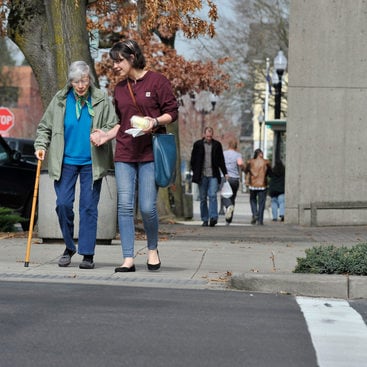 A crosswalk in Milwaukie