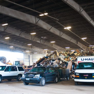 photo of cars and trucks unloading at Metro South