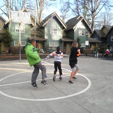 Kids playing at Oleson Woods