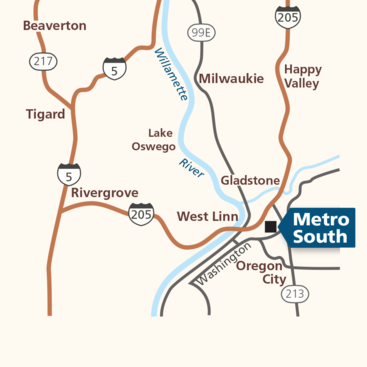 map of Metro South transfer station
