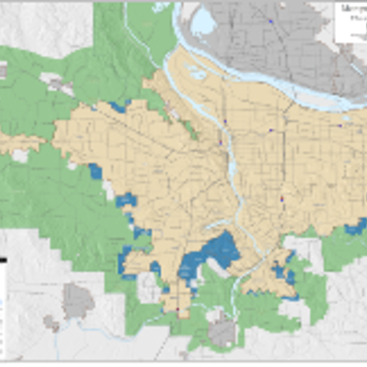 A view of the urban growth boundary surrounded by the urban and rural reserves