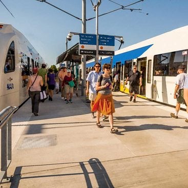 rendering of future Southwest Corridor light rail station