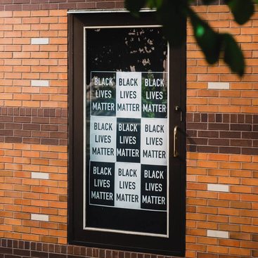 Black Lives Matter posters at the Arlene Schnitzer Concert Hall