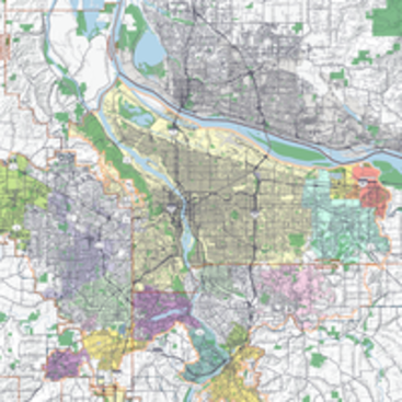 Preview of greater Portland jurisdictional boundaries map.