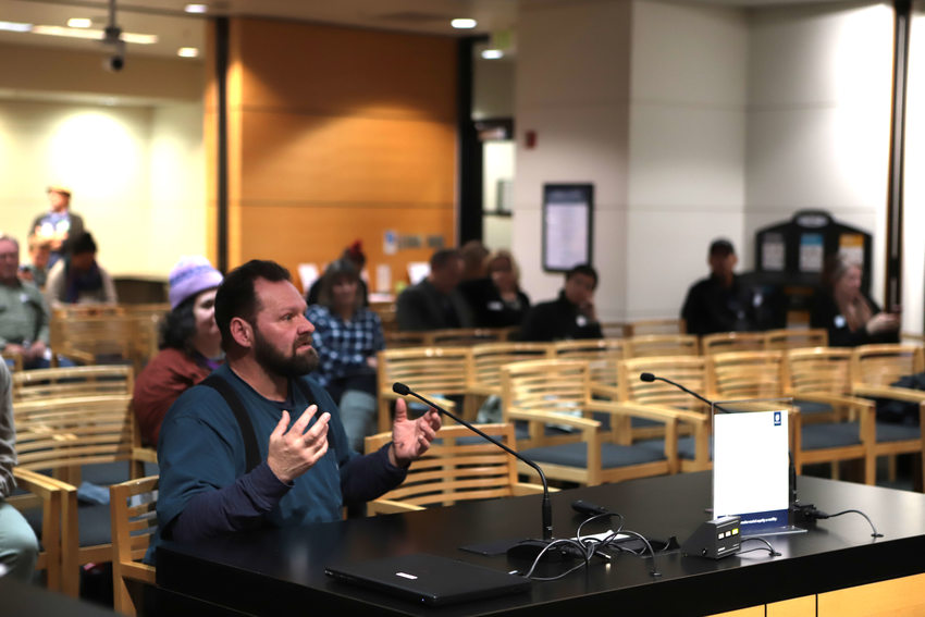 Dan, a member of the public, speaks at public hearing.