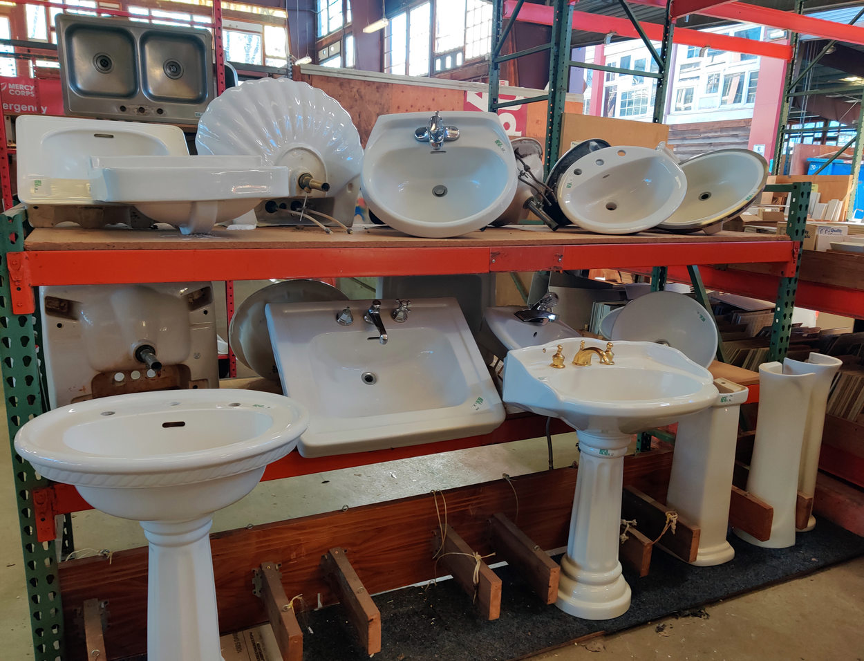 An image of sinks at the Rebuilding Center