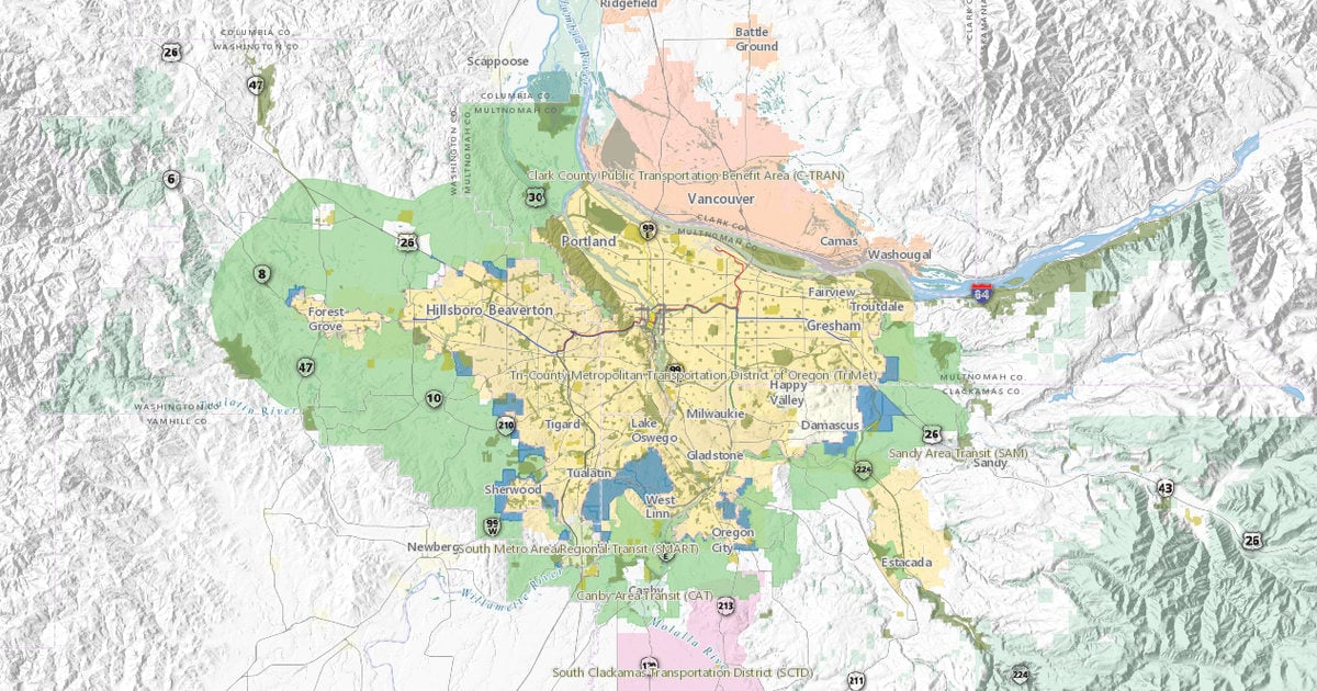 map of portland metro area Data Resource Center Metro map of portland metro area