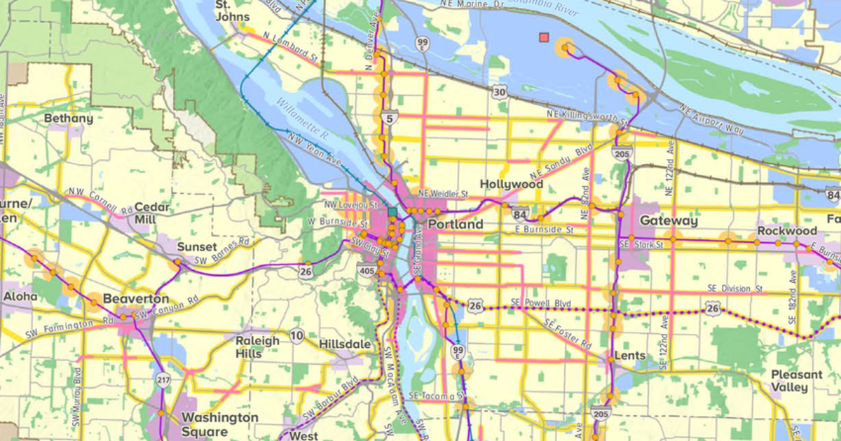 2040 Growth Concept Metro, Tile Portland Or Area Map