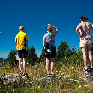 photo of three hikers at Scouters Mountain