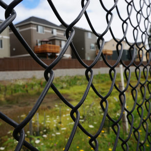 Fence with new houses behind it