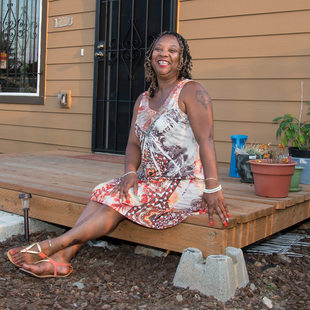 Victoria on her porch