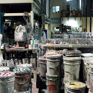 Sorting paint at the MetroPaint facility on Swan Island on Oct. 30, 2015.