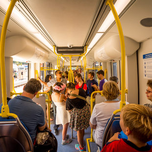 inside a MAX train