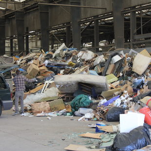 Bay 1 at Metro Central holds a heap of mixed garbage.
