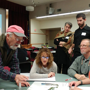 Willamette Falls riverwalk open house workshop small group