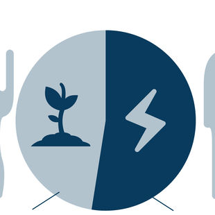 graphic of plate, fork, and knife