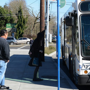 People getting on the 12-Barbur