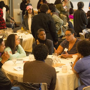 Community members having conversations at Oregon Zoo