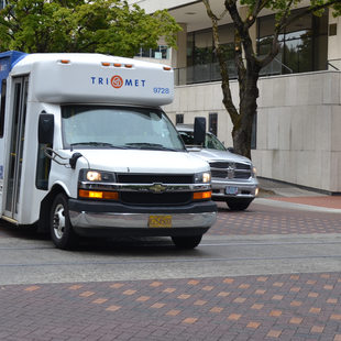 TriMet's paratransit shuttle LIFT on the road 