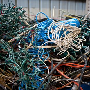 piles of electronic cords