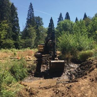 photo of removal of second Brigman Creek dam