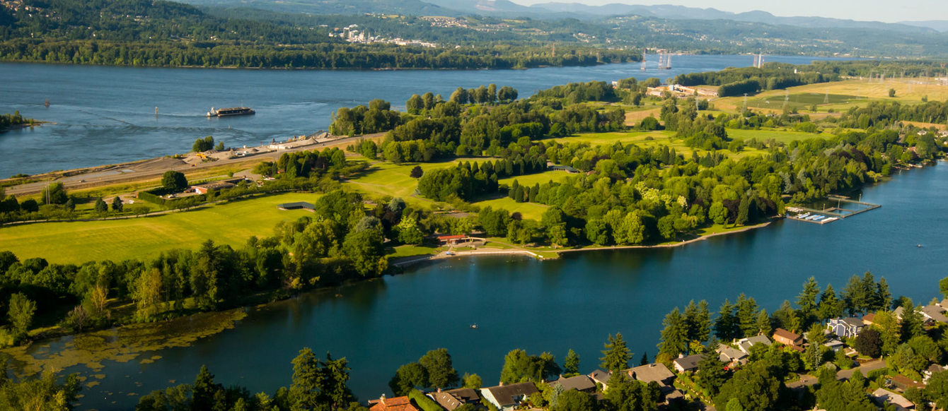 aerial photo of Blue Lake Regional Park
