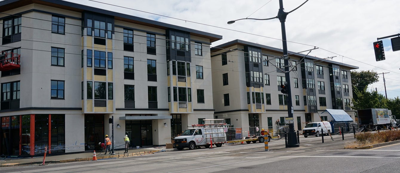 New apartments under construction along MAX line