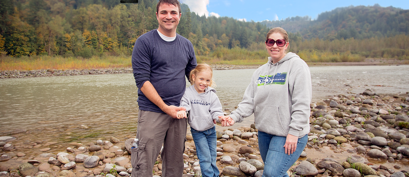 photo of a family outdoors