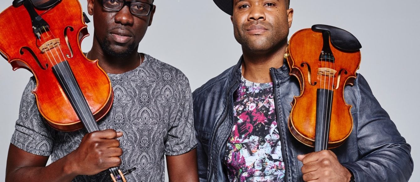 Wilner "Wil B" Baptiste and Kevin "Kev Marcus" Sylvester of Black Violin.