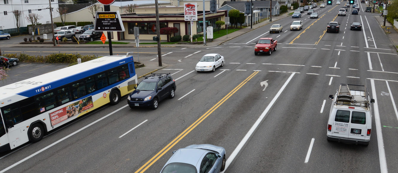 Bus in East Portland on Division STreet