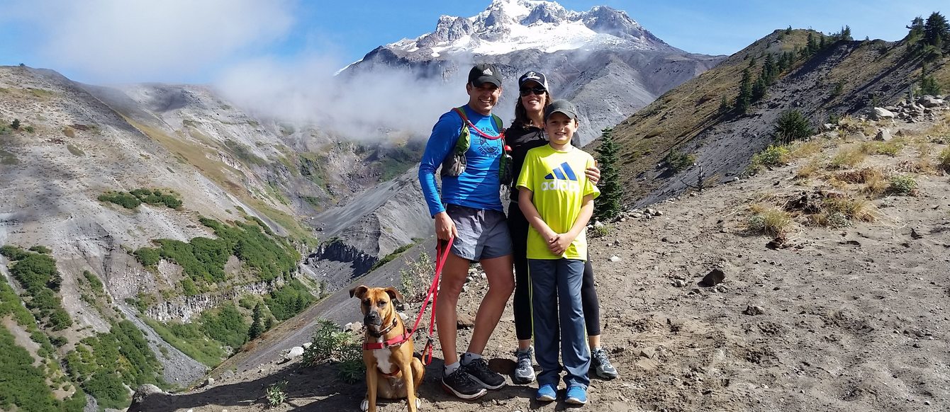 photo of Dan Moeller and dog at Mount Hood