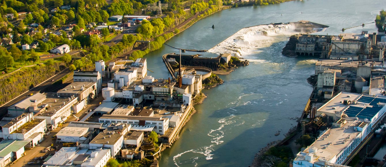 Willamette Falls Legacy Site aerial