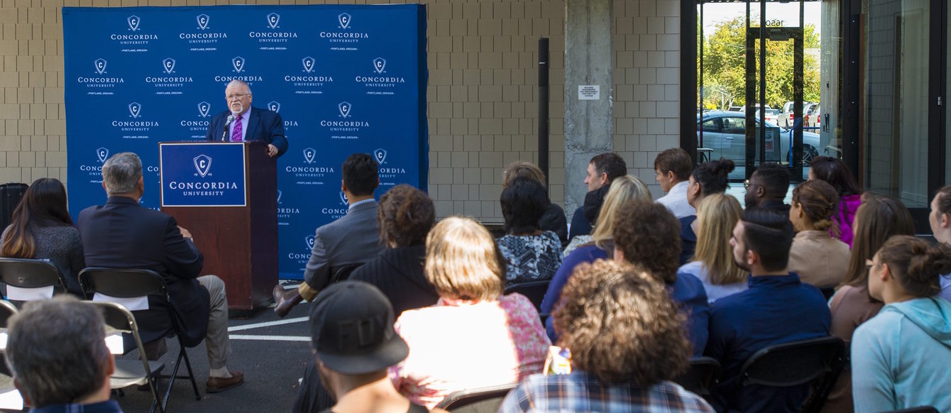 Metro Council President Tom Hughes at K-Street Commons opening