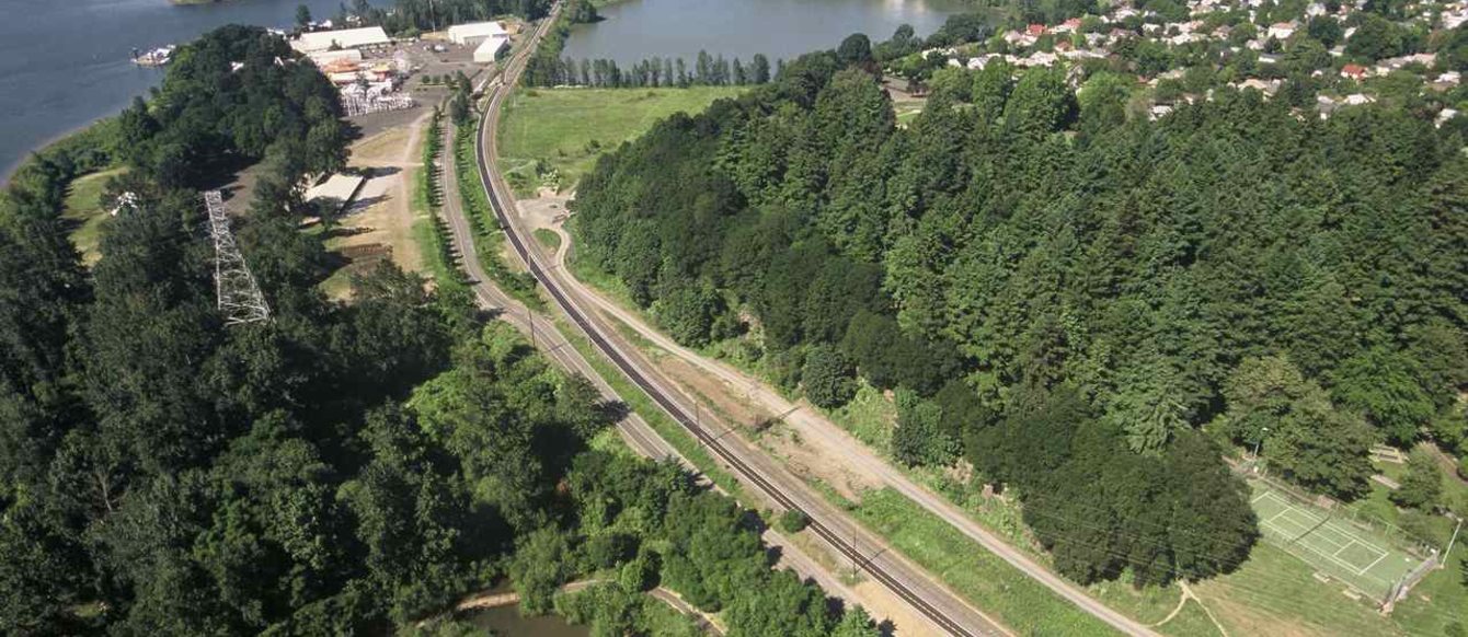 aerial photo of Springwater Corridor