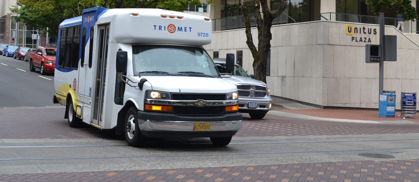 TriMet's paratransit shuttle LIFT on the road 