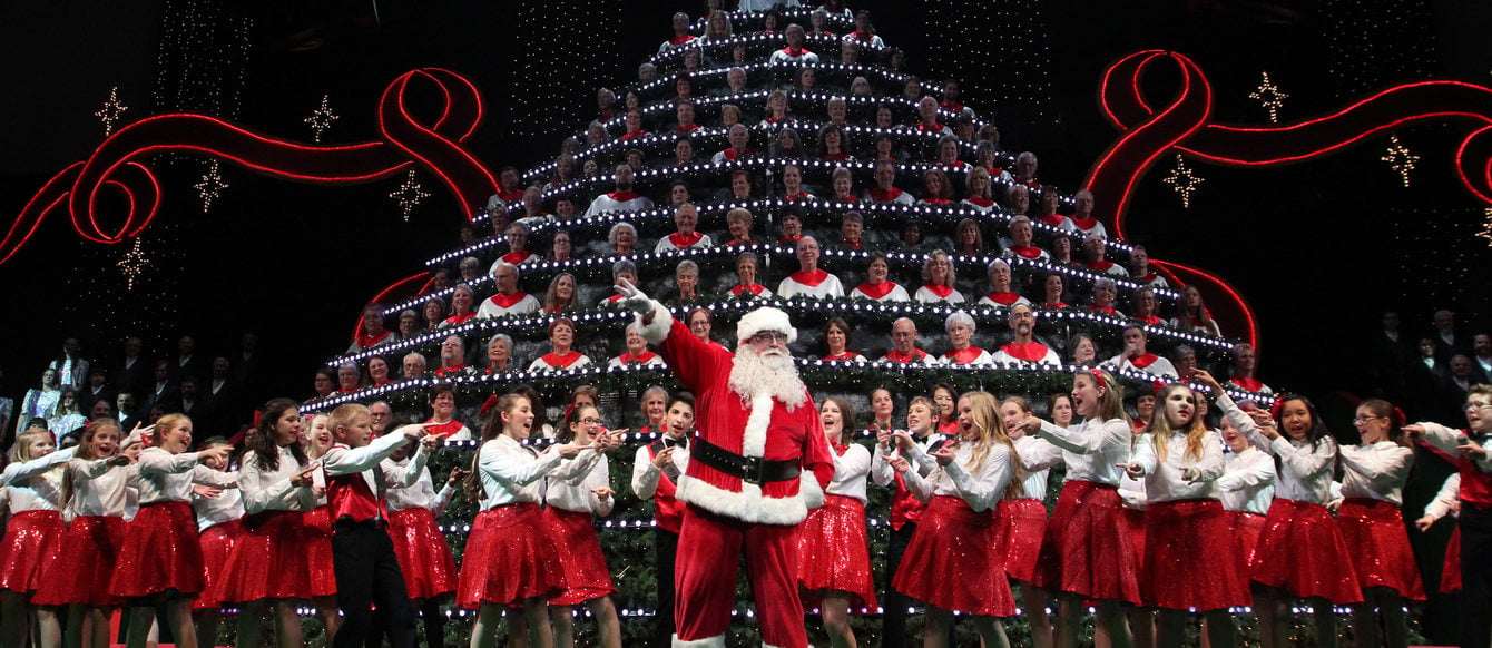 Promotional photo of the members of the Portland Singing Christmas Tree