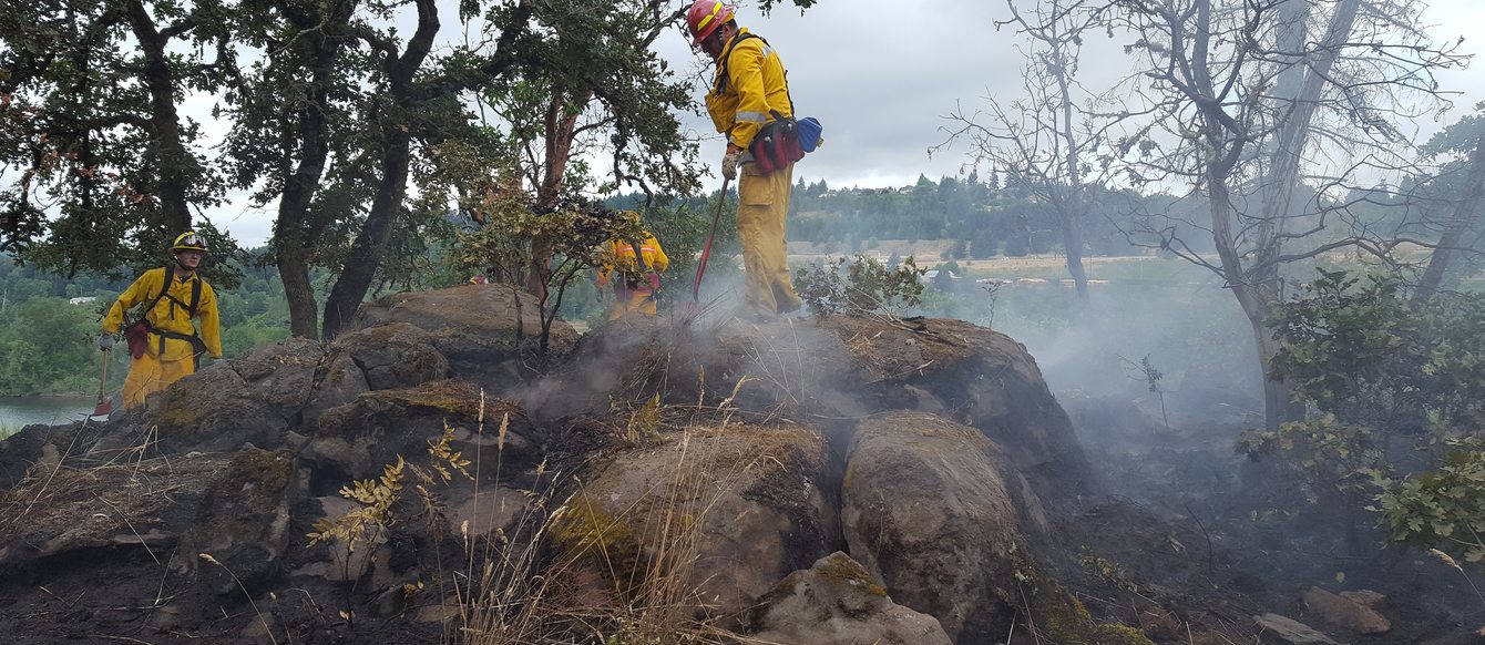 photo of Canemah Bluff wildfire