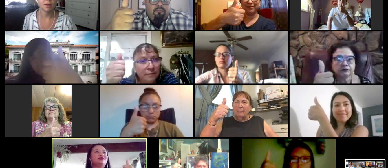 A screen shot shows participants of a community advisory committee