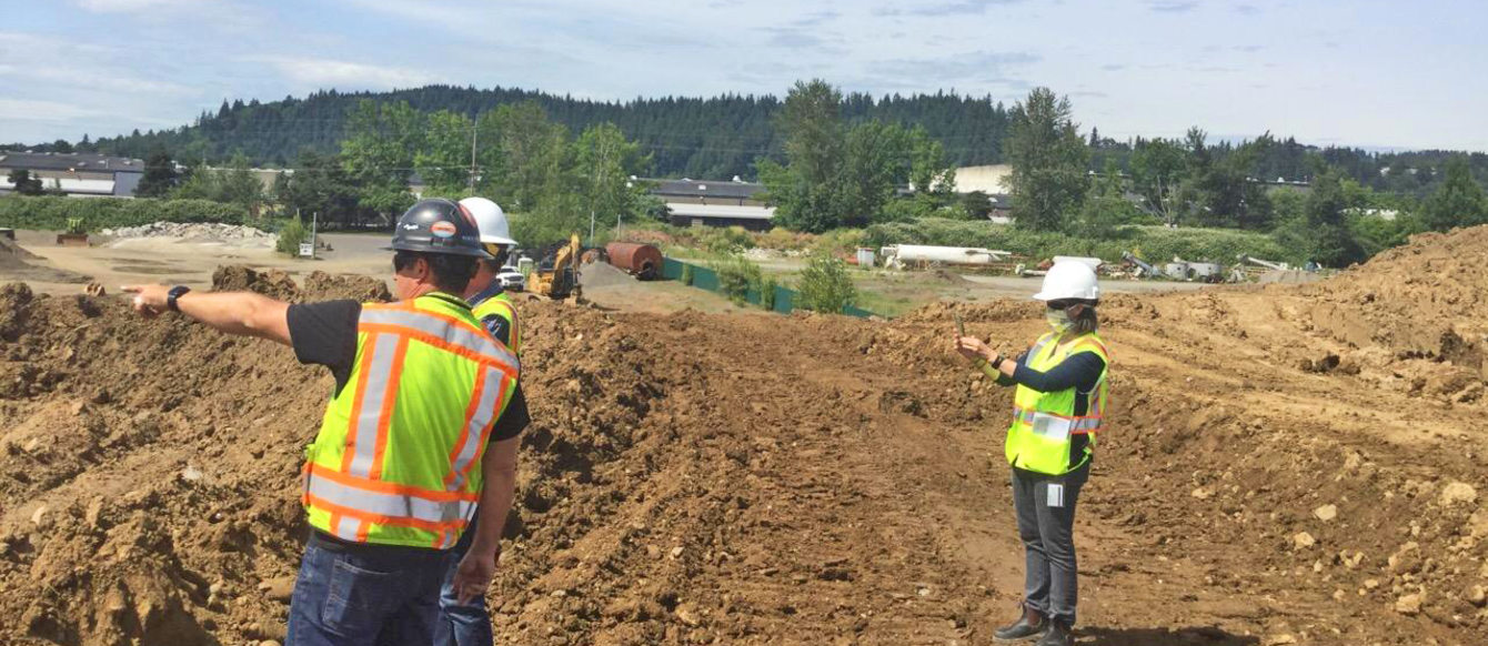 An image of Metro staff and contractors investigating land for development