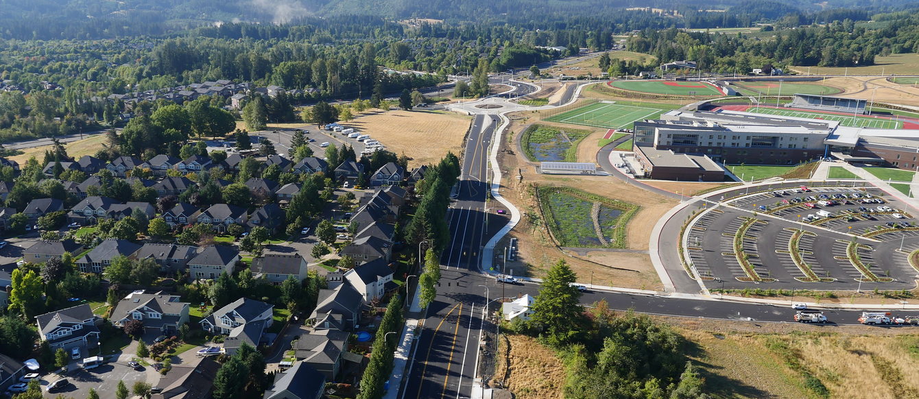 An aerial view of Elwert Road in Sherwood