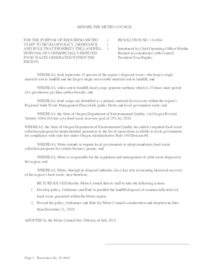 Food scraps: Disposal ban resolution