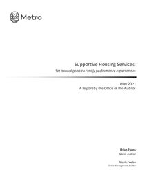 Audit - supportive housing services May 2021