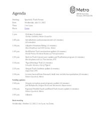 Meeting agenda - July 13, 2022