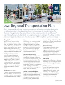 2023 Regional Transportation Plan factsheet
