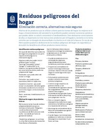 Household hazardous waste factsheet - Spanish