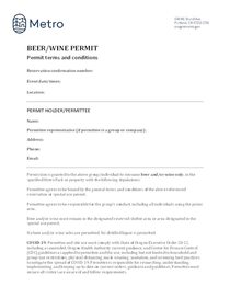 Beer and wine permit