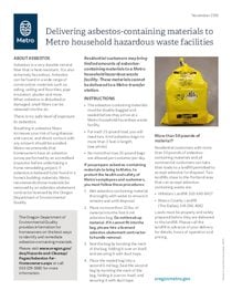 Delivering asbestos-containing materials to Metro household hazardous waste facilities