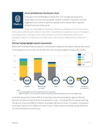 Recycled materials destination data