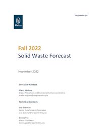 Fall 2022 Solid waste forecast